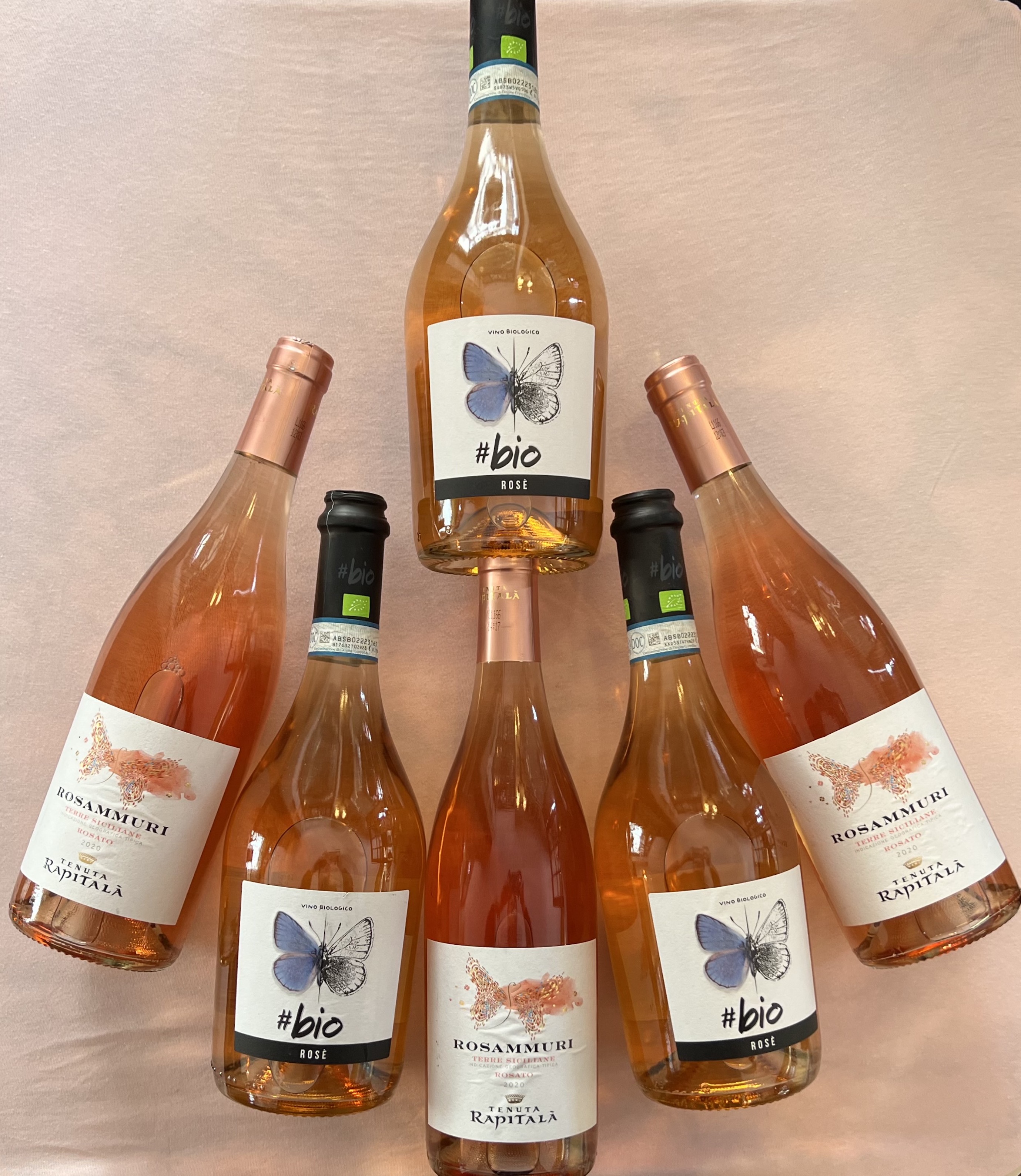 Sélection de bouteilles rosées
